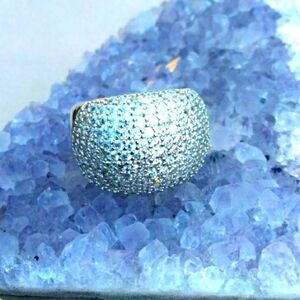 Cubic Zirconia and 18k White GP Women Ring.